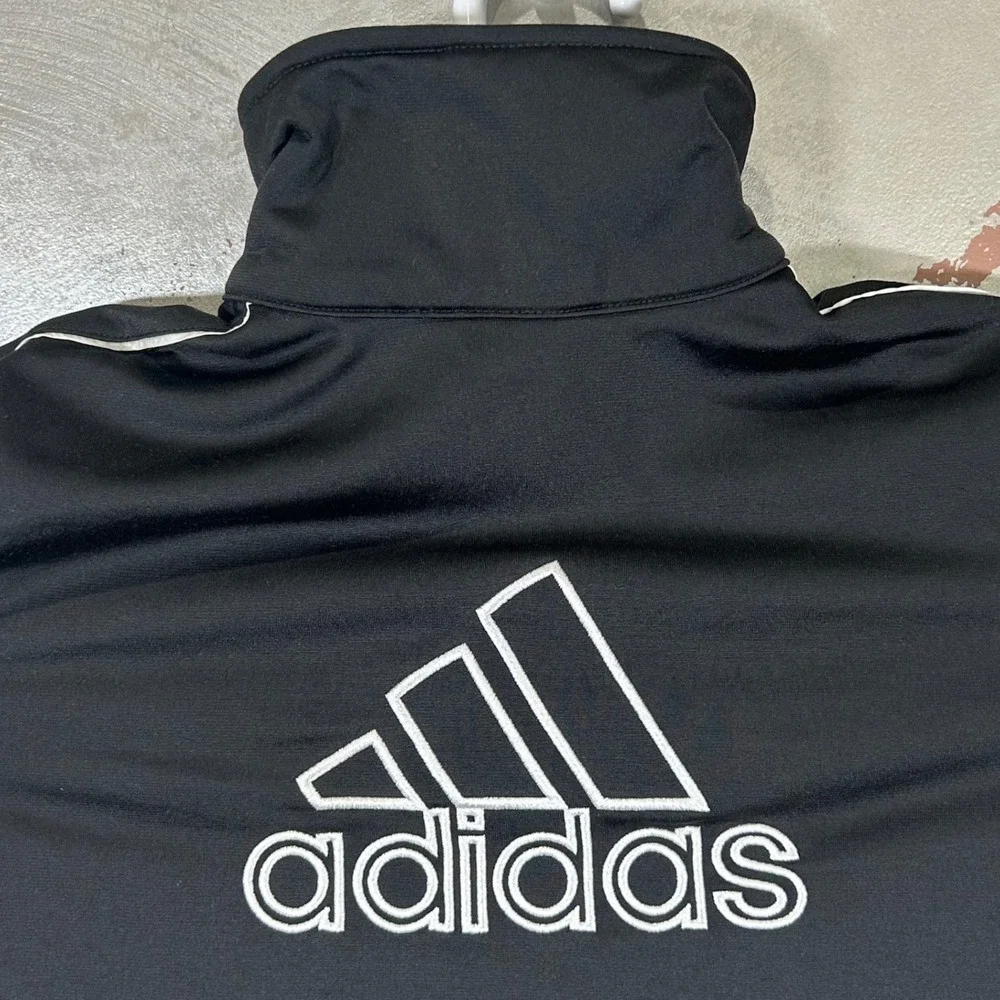 Adidas Kids Black Full Zip Track Jacket White Piping Size‎ Medium